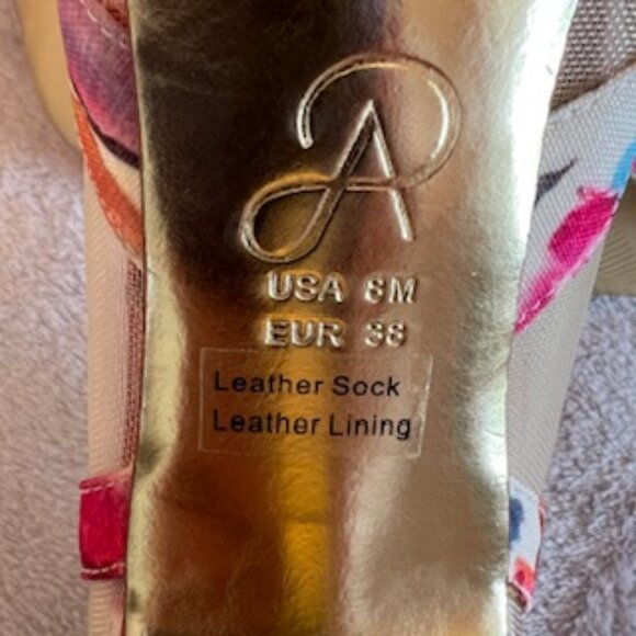 Adrianna Papell Shoes Watercolor Floral Printed Pointed Toe Slip On Heel 8 Med - Picture 8 of 15